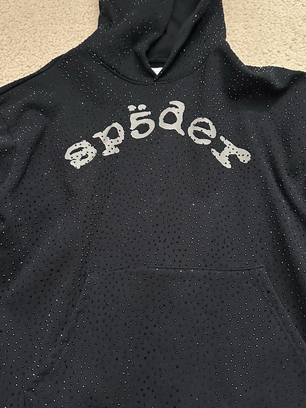 späder Black Embellished Hoodie - Men's Fashion Pullover